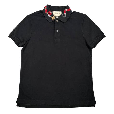 gucci polo shirt with bee and snake|gucci polo snake collar.